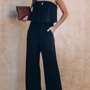 Vici supreme strapless pocketed jumpsuit